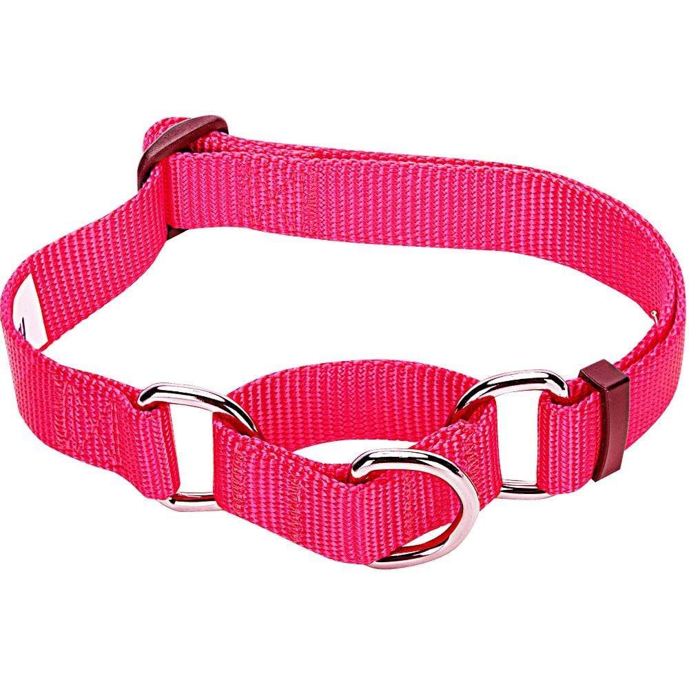 Nylon Personalized Martingale Safety Training Dog Collar Pink Red for Puppy Girl